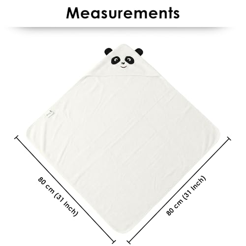 Image of Story@Home Towel for Kids with Hood | 300 GSM (80 X 80CM) Quick Dry Kids Towel | Soft Lightweight Baby Wrap for Beach |Pool Towel for Boys & Girls |Kids Microfiber Towels for Bath - White - Panda
