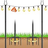 Aredy 2 Pack String Light Poles - 10FT Light Poles for Outside with Fork Base, Outdoor String Light Poles, Durable Poles for String Lights in Backyard, Deck, Garden, Wedding Events