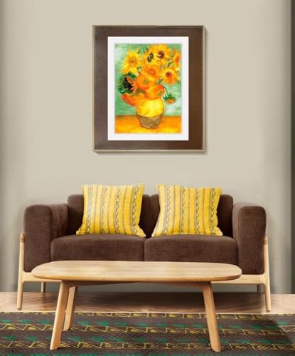 Image of RIOLIS - Sunflowers After V. Van Gogh 2032, Floral Cross Stitch Kits 11 inchx15, Cross Stitch Kits for Beginners & Advanced, Crossstitching Kits Adult, Counted Stitching Kits, Flowers Embroidery Kit