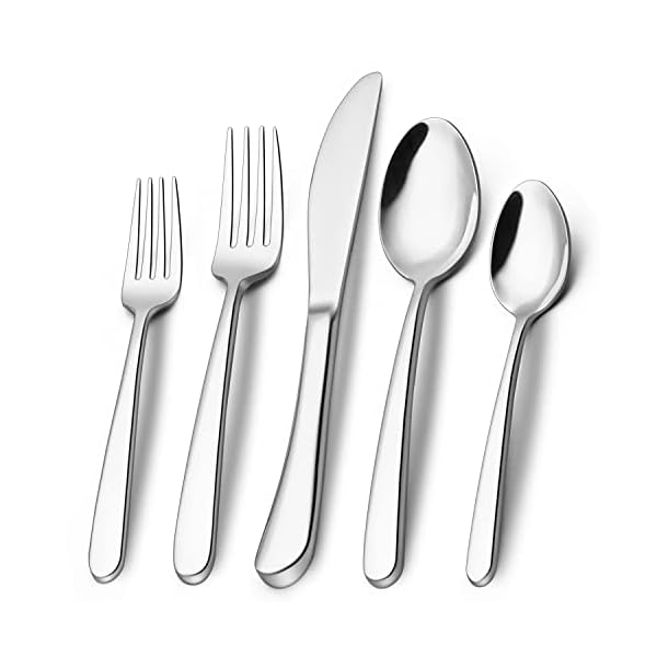 40-Piece Silverware Set, Heavy Duty Stainless Steel Flatware Set for 8, Food-Grade Tableware Cutlery Set, Utensil Sets for Home Restaurant, Mirror Finish, Dishwasher Safe