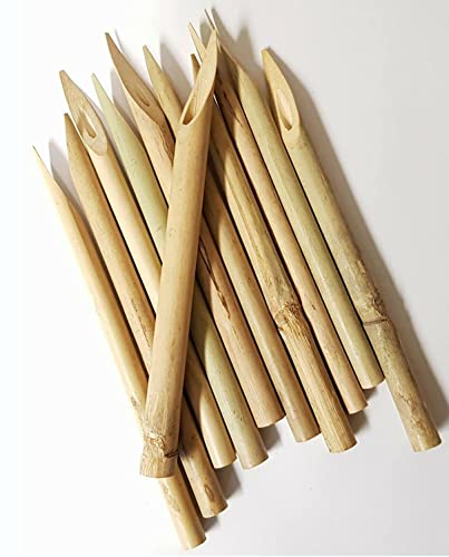 BIMA Bamboo Urdu English Arabic Hindi Calligraphy Pen, Writting Arts Pen (Size - 20cm length, Set pack of Ten Piece)