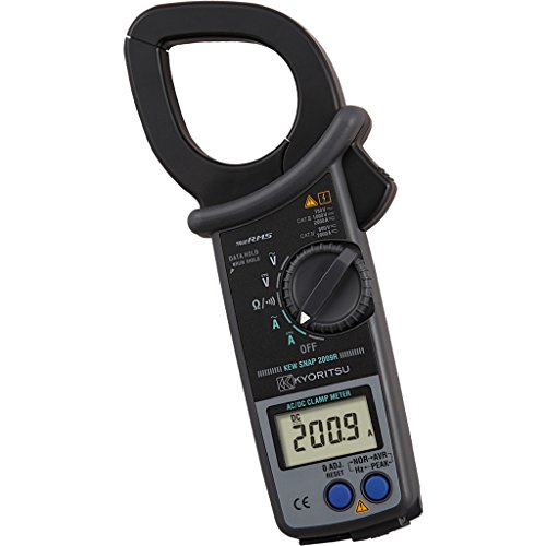 Kyoritsu KEW 2009R Compact Digital Clamp Meter for TRMS Measurement of AC/DC Currents, AC/DC Voltages, Resistance, Continuity, Frequency, Peak, Grey