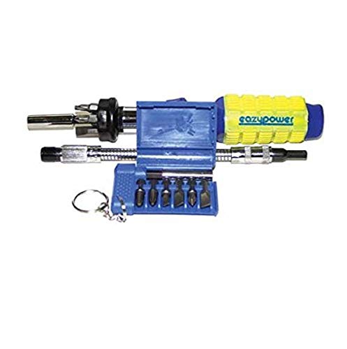 Image of Eazypower 86716 10-piece Cushion Grip Racheting Reversible Screwdriver, 7-1 /2-inch Flex A Bit, #1,2 Phillips;