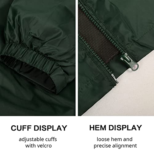 Image of Lansbojun Mens Windbreaker Waterproof Packable Rain Jacket with Hood Wind Breaker Green L