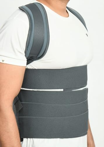Image of Oliver Taylor Brace Urbane Back Dorso Lumbar Spinal Support Belt Posture Lumbar Support Posture Corrector (Grey) (Gray, S)