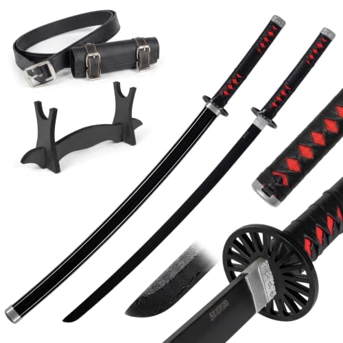 58 SPECIAL REPLICAS Katana Demon Slayer en Bois | Catana Tanjiro 105 cm | Sabre Démon Slayer Decoration | Épée Bambou Cosplay | Anime Samouraï Ninja Sword | Kamado Tanjirous Katiana