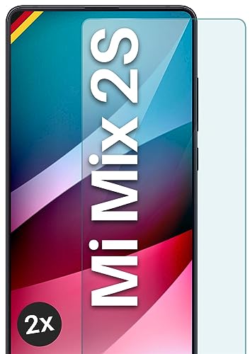 moex Schutzfolie für Xiaomi Mi Mix 2S Glas 9H Festigkeit, gehärtetes Schutzglas, Panzer Schutz Glas Bildschirmschutz Folie, kompatibel mit jeder Handy Hülle, ShockProtect 2 Stück