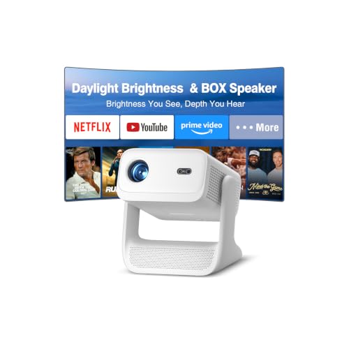 4K Mini Projector with WiFi and Bluetooth, Auto Focus Keystone Smart Projector, Outdoor Projector with Adjustable Stand for Home Bedroom