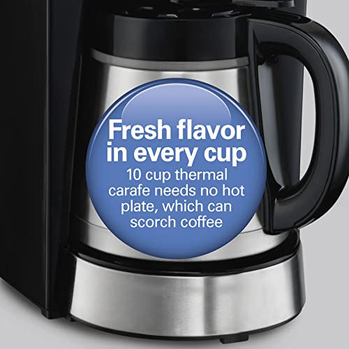 Hamilton Beach Programmable Coffee Maker with 10 Cup Thermal Carafe, 3 Brewing Options, Auto Shutoff & Pause and Pour, Stainless Steel (46899R) by Hamilton Beach - Image 3