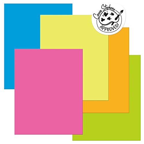 UCreate Premium Coated Poster Board, 5 Assorted Neon Colors, 22" x 28", 25 Sheets
