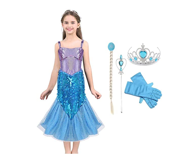 Ojas Fashion Superhero Mermaid Dress with accessories Fancy Dress Compitition Stage Shows Birthday Party (6-7 Years) (B0BWWTF2NJ) Amazon Price History, Amazon Price Tracker