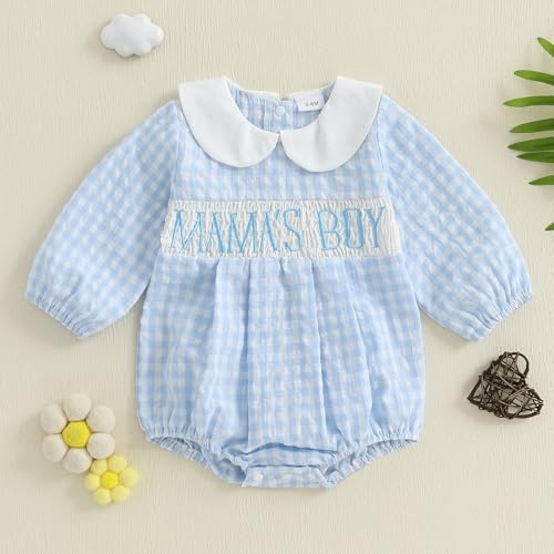 Baby Girl Fall Clothes Newborn Bubble Romper Mama Girl Long Sleeve Smocked Bodysuit Daddys Girls Baby Clothes3