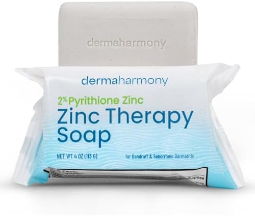 Dermaharmony 2% Pyrithione Zinc (ZnP) Bar Soap 4 oz - Crafted for Those with Skin Conditions - Seborrheic Dermatitis, Dandruff, Psoriasis, Eczema, etc.