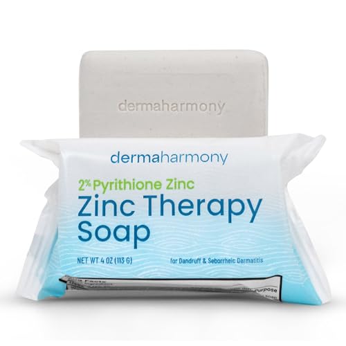 Dermaharmony 2% Pyrithione Zinc (ZnP) Bar Soap 4 oz - Crafted for Those with Skin Conditions - Seborrheic Dermatitis, Dandruff, Psoriasis, Eczema, etc.