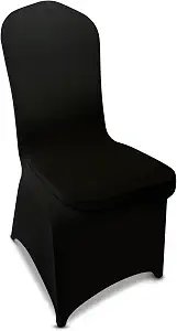 150 Pieces Black Chair Covers - Stretch Polyester Spandex Dining Chair Slipcovers for Events