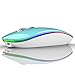 Uiosmuph G12 Mouse Wireless Ricaricabile, 2,4G Ultra Sottile Mouse Silenzioso Portatile Ottico Senza Fili con Nano Ricevitore e Tipo-c 3 DPI Regolabile per Notebook, PC, Laptop, MacBook (Blu)