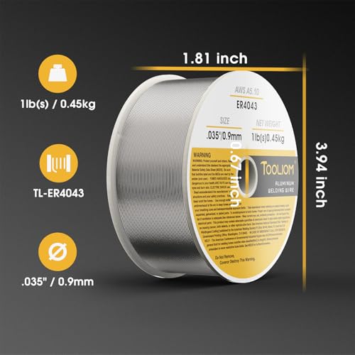 Image of TOOLIOM ER4043 0.035 inch Aluminum MIG Welding Wire, 1LB Spool 2PCS