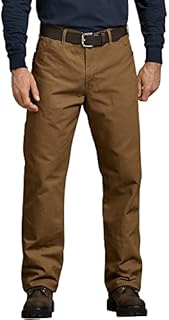 Dickies Men's Relaxed Fit Straight-Leg Duck Carpenter Jean, Brown Duck, 34W x 36L