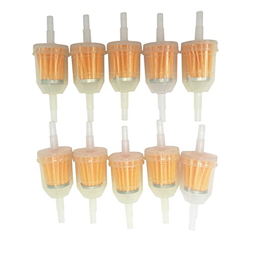 Zytc Oil Gas Inline Fuel Filters With Steel Ring Fit Kawasaki Kohler Briggs Stratton John Deere 1/4 Inch X 5/16 Inch 10 Pack #TOP2