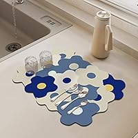 Morbuy Tapis Égouttoir Absorbant Évier, Forme Pétale Irrégulier Tapis De Séchage Pour Vaisselle/Tapis Pour Évier De Cuisine Séchage Rapide/Tapis Vaisselle Egouttoir (30x40cm,Coloré