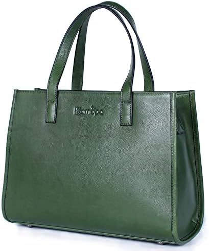 Women's 100% Genuine Leather Handbags Shoulder Tote Organizer Top Handles Crossbody Bag Satchel Designer Purse (Green)