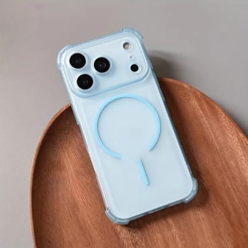 Coque magnétique iPhone 16 Pro Max avec pare-chocs antichoc bleu de luxe