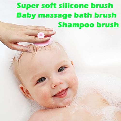 Silicone Face Scrubbers Exfoliator Brush&Baby Bath Brush& Facial Cleansing Brush&baby Cradle Cap Brush&Silicone Massage brush,Suitable for adult facial cleansing and baby bathing (Small-4pcs)