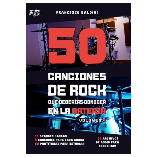 50 CANCIONES DE ROCK QUE DEBERÍAS CONOCER EN LA BATERÍA (Volumen 1): Spanish Edition (SERIE DIDÁCTICA DE BATERÍA ROCK)