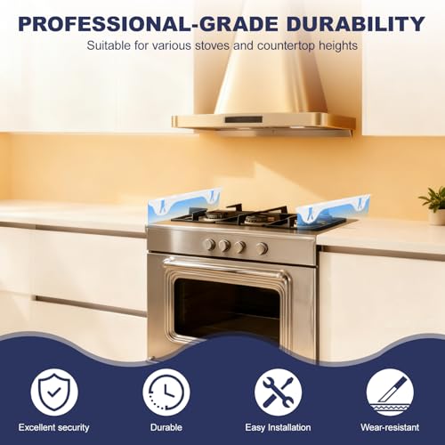 Image of Upgrade 316 Stainless Steel Stove Gap Covers (2 Pack, 23.4 inch, White), Heat-Resistant Stove Gap Filler for Kitchen Counter and Stovetop, Range Trim Kit Oven Gap Guard Between Stove and Counter