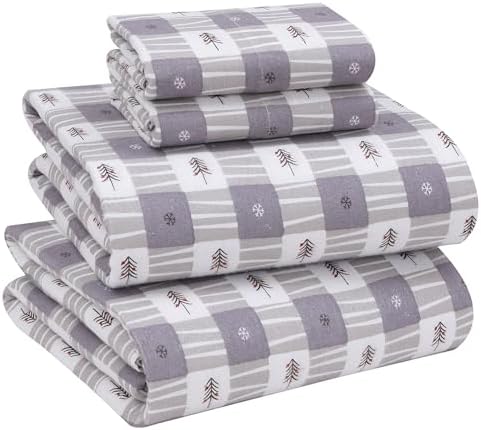 RUVANTI Flannel Sheets Full Size - 100% Cotton Double Brushed Bed...