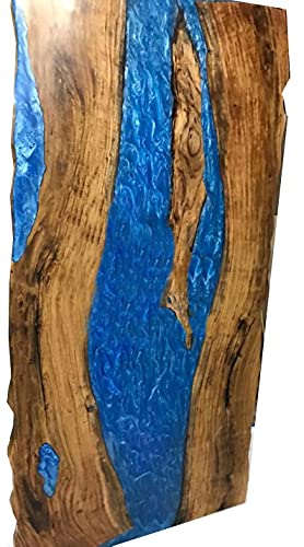 Handmade Blue Resin river Dining Custom corridor Dining table Top Epoxy Live Edge Decor