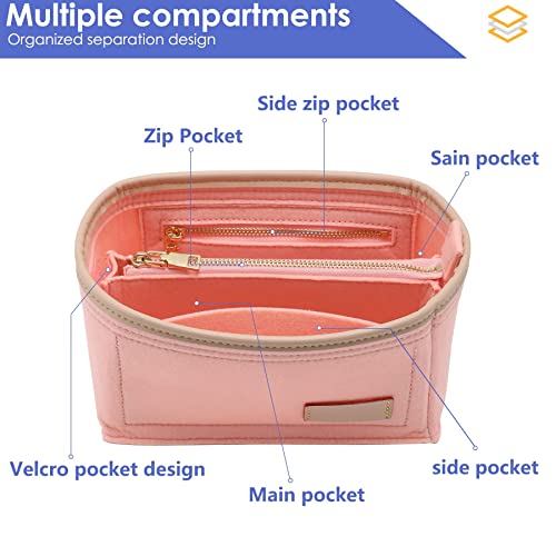 Image of Doxo Purse Organizer Insert, Bag Organizer for Tote & Purse, Bag in Bag, Perfect for Speedy 20 and More(Pink-S)