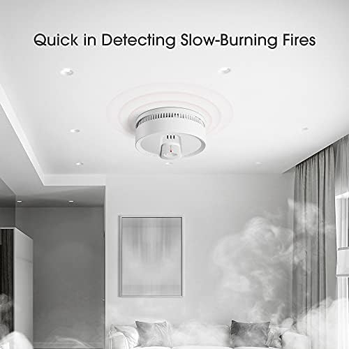 X-Sense Smoke Alarm, 10-Year Battery Fire Alarm, Fire Smoke Detector with LED Indicator & Silence Button, Conforms to EN 14604 Standard