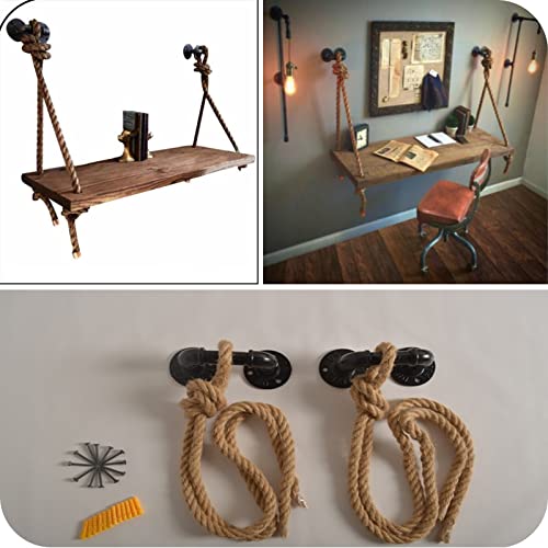 2 Pezzi-Staffe per Mensole Industriale Corda di