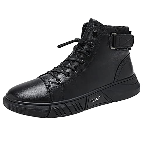 2026 - Botas cortas de cuero para hombre, estilo británico, talla grande, de moda, cálidas, informales, de piel, a, 41 1/3 EU