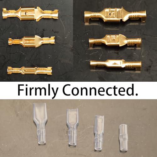 480pcs Male and Female Spade Connectors Kit With Insulating Sleeve - 2.8mm 4.8mm 6.3mm Crimp Terminals for Electrical Wiring