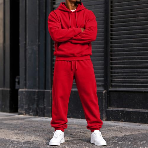 Track Suits for Men Set Sweatsets Oversized Fleece Hoodie Joggers Pants - image 5