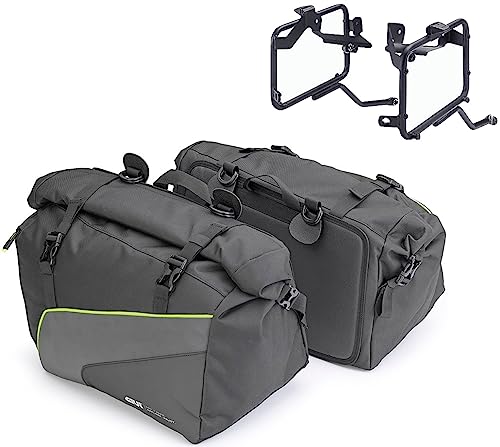 MOTOTOPGUN givi easy-t ea133+tr2148 borse laterali + attacchi 25 litri compatibile con yamaha tracer 700 2020 2021 2022