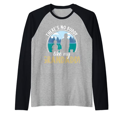 GRANDADDY Granddaughter friends forever fishing together Raglan Baseball Tee, Black