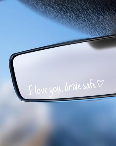 HUVZOR Lot de 7 autocollants de rétroviseur « I Love You Drive Safe » - En vinyle - Pour rétroviseur de voiture - Cadeau pour conducteurs, femmes, hommes