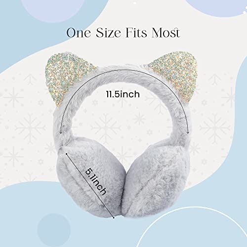 Girl Winter Ear Muffs Cute Cat Ear Furry Plush Earmuff Ear Warmers Women Adjustable Outdoor Earmuff2