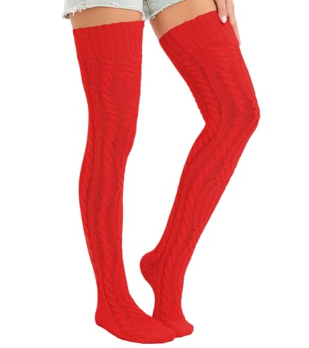 Image of Sexybody Women's Thigh High Socks Over the Knee Knit Socks, Winter Leg Warmers Stockings Knee High Tube Arctic Fleece