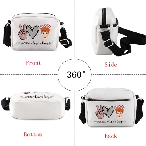 POFULL TV Show Inspired Gift Lucy Fans Gift Peace Love Lucy Crossbody Bag3