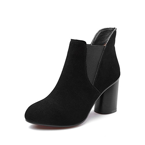 Bottes en cuir suédé pour femmes talons hauts élégants d'hiver