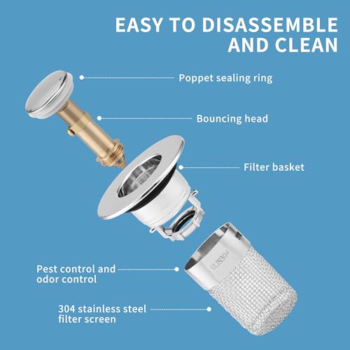 2 Stücke WaschbeckenstöPsel,34-40mm Universal Pop Up Abflusssieb Waschbecken,Abflusssieb Abflussstopfen,Siebstopfen mit Haarsieb für Abflussstopfen auf der Arbeitsplatte