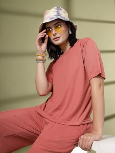 Image of CHKOKKO Women Casual Summer Track Suit T-Shirt Trackpant Co-ord Set