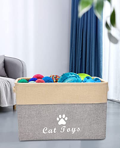 image for Morezi Cat Toy Box Baskets Storage Small Collapsible pet Toys bin with