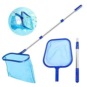 FGen Schepnet voor zwembad, oppervlakteschepnet met telescoopstang, reinigingsgereedschap voor zwembad, vijver, aquarium…