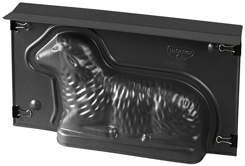 Dr. Oetker Vollbackform Lamm 3D-Lammbackform aus Stahlblech mit Antihaftbeschichtung inkl. Verschlussklammern Hitzebeständigkeit: +230 C Reinigung per Hand Made in Germany