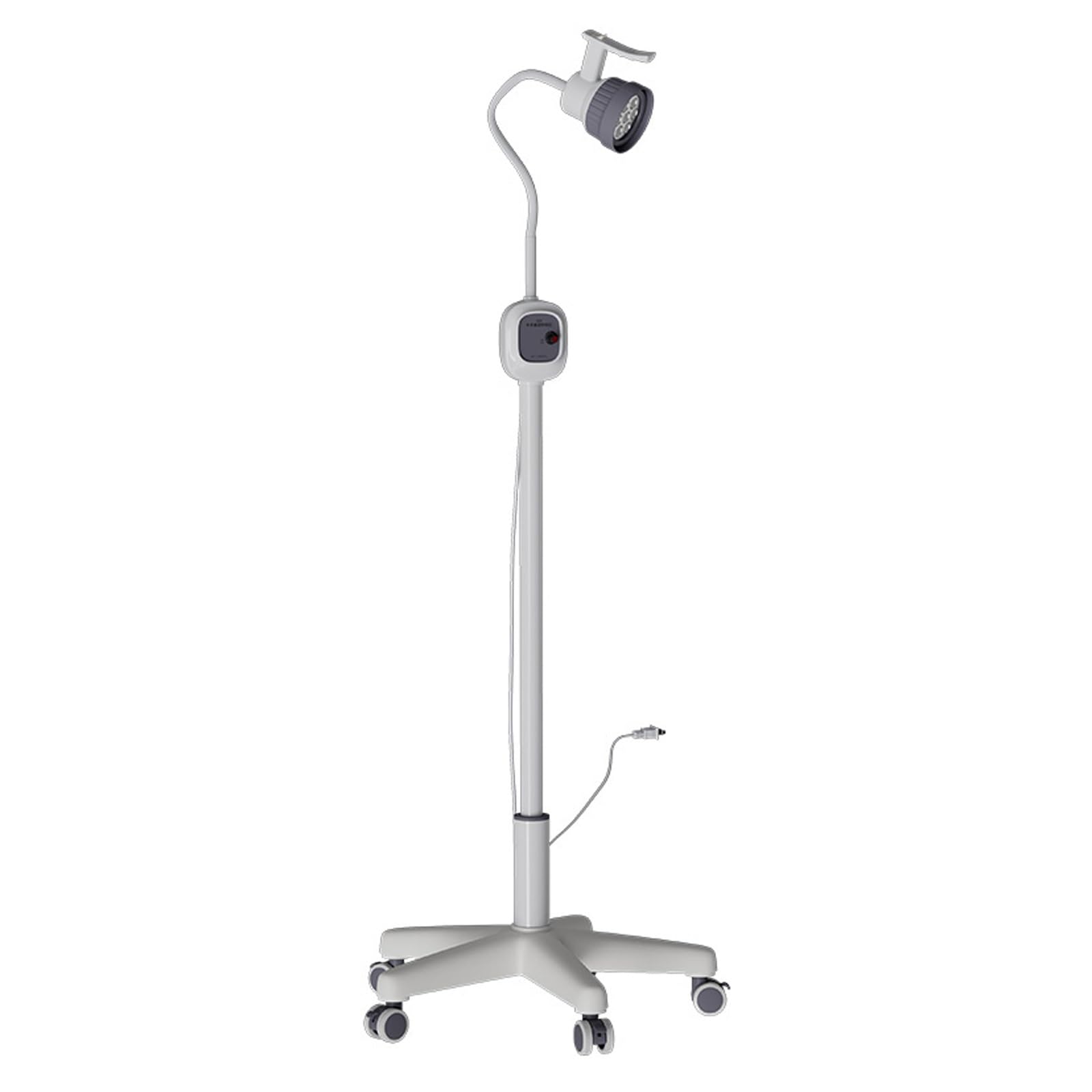 12W Lampa do Badań Lekarskich LED Lampa Chirurgiczna, 24V, Podstawa Obciążona, Mobilna Lampa do Badań z Elastyczną Lampą Typu Gooseneck, Regulowana Wysokość, Ściemniana